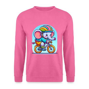 Cute Cyclist Elephant - Unisex Pullover - Pink - Vorne