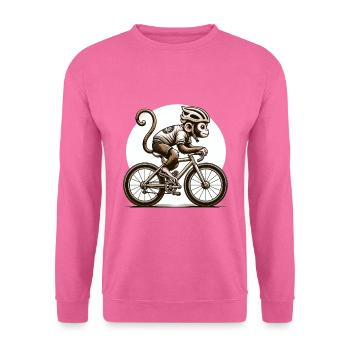 Cute Cyclist Monkey - Unisex Pullover - Pink - Vorne