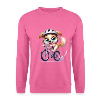 Cute Cyclist Dog - Unisex Pullover - Pink - Vorne