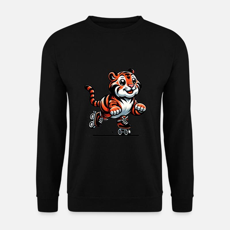 Cute Inline Skater Tiger - Unisex Sweatshirt - black