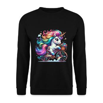 Licorne cycliste mignonne - Sweat-shirt Unisexe - noir - Devant - Alina (178cm) & Michal (187cm)