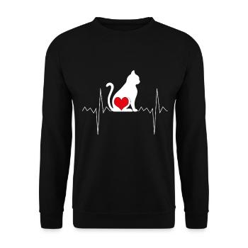 Fréquence cardiaque du chat - Sweat-shirt Unisexe - noir - Devant - Alina (178cm) & Michal (187cm)