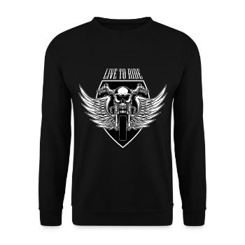 MOTORCYCLE BIKER ROCKER CUSTOM BIKE - Unisex Sweatshirt - black - Front - Alina (178cm) & Michal (187cm)