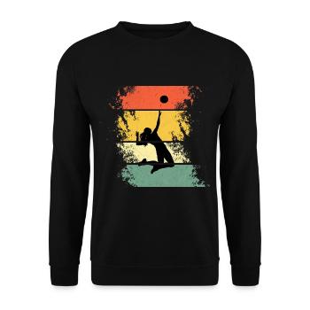 Retro volleyball indication attack attack - Unisex Sweatshirt - black - Front - Alina (178cm) & Michal (187cm)