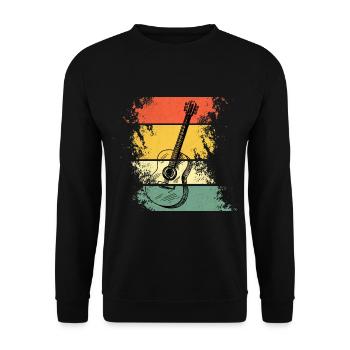 Guitar retro music - Unisex Sweatshirt - black - Front - Alina (178cm) & Michal (187cm)