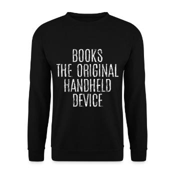 Books The Original Handheld Device 3 - Unisex Sweatshirt - black - Front - Alina (178cm) & Michal (187cm)