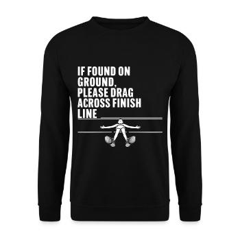 If On Ground Please Drag Across Finish Line 11 - Unisex Pullover - Schwarz - Vorne - Alina (178cm) & Michal (187cm)