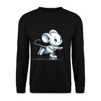 Souris de patineur en ligne mignonne - Sweat-shirt Unisexe - noir - Devant - Alina (178cm) & Michal (187cm)