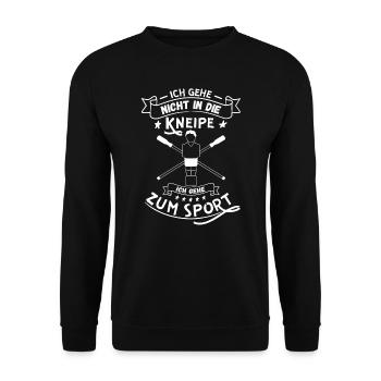 Nicht in die Kneipe, Tischkicker Tischfussball - Unisex Pullover - Schwarz - Vorne - Alina (178cm) & Michal (187cm)