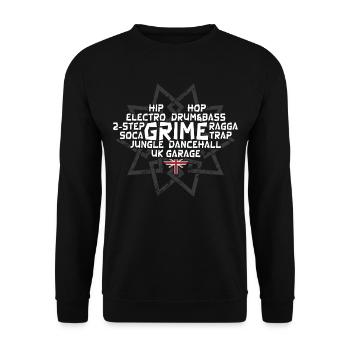 Grime UK Garage Hip-Hop - Rap Music - Unisex Sweatshirt - black - Front - Alina (178cm) & Michal (187cm)