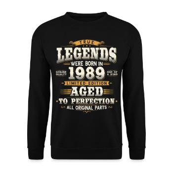 Vintage Born 1989 Legends Cadeau d’anniversaire - Sweat-shirt Unisexe - noir - Devant - Alina (178cm) & Michal (187cm)