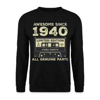 1940 Geburtstag geboren im Jahr 1940 Vintage Retro - Unisex Pullover - Schwarz - Vorne - Alina (178cm) & Michal (187cm)