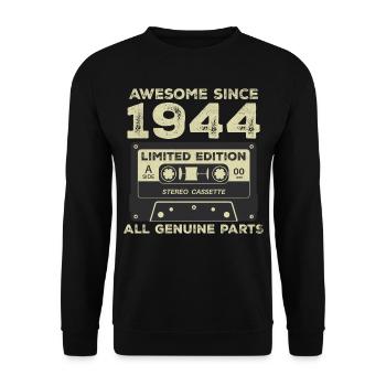 1944 Geburtstag geboren im Jahr 1944 Vintage Retro - Unisex Pullover - Schwarz - Vorne - Alina (178cm) & Michal (187cm)