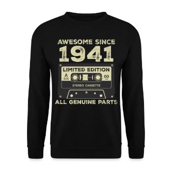 1941 Geburtstag geboren im Jahr 1941 Vintage Retro - Unisex Pullover - Schwarz - Vorne - Alina (178cm) & Michal (187cm)
