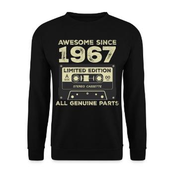 1967 Geburtstag geboren im Jahr 1967 Vintage Retro - Unisex Pullover - Schwarz - Vorne - Alina (178cm) & Michal (187cm)