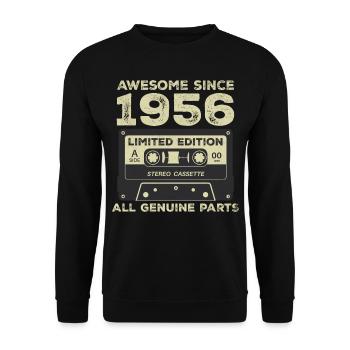 1956 Birthday Born In 1956 Vintage Retro - Unisex Sweatshirt - black - Front - Alina (178cm) & Michal (187cm)