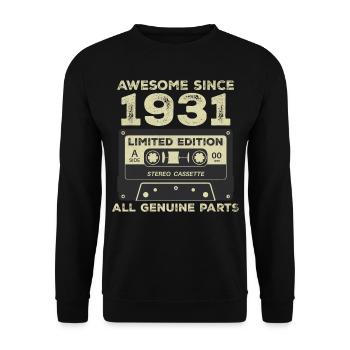 1931 Anniversaire Né En 1931 Vintage Rétro - Sweat-shirt Unisexe - noir - Devant - Alina (178cm) & Michal (187cm)