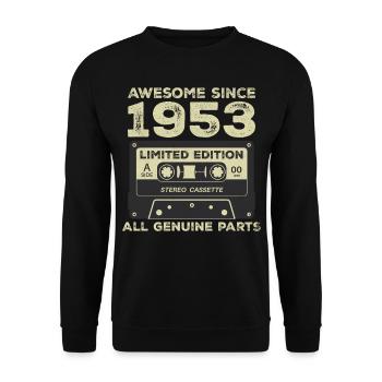 1953 Geburtstag geboren im Jahr 1953 Vintage Retro - Unisex Pullover - Schwarz - Vorne - Alina (178cm) & Michal (187cm)