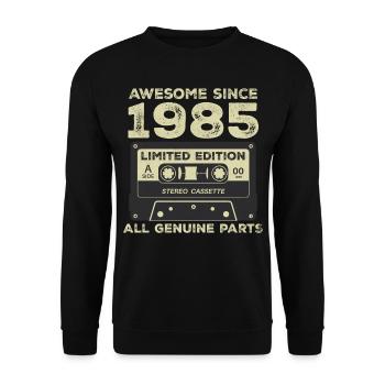 1985 Geburtstag geboren im Jahr 1985 Vintage Retro - Unisex Pullover - Schwarz - Vorne - Alina (178cm) & Michal (187cm)