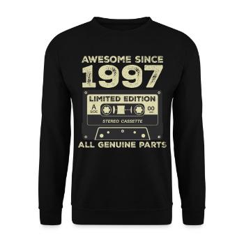 1997 Geburtstag geboren im Jahr 1997 Vintage Retro - Unisex Pullover - Schwarz - Vorne - Alina (178cm) & Michal (187cm)