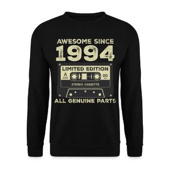 1994 Geburtstag geboren im Jahr 1994 Vintage Retro - Unisex Pullover - Schwarz - Vorne - Alina (178cm) & Michal (187cm)