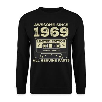 1969 Geburtstag geboren im Jahr 1969 Vintage Retro - Unisex Pullover - Schwarz - Vorne - Alina (178cm) & Michal (187cm)