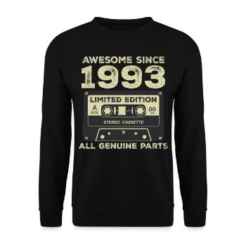 1993 Geburtstag geboren im Jahr 1993 Vintage Retro - Unisex Pullover - Schwarz - Vorne - Alina (178cm) & Michal (187cm)