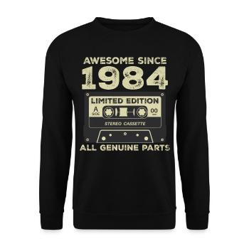 1984 Geburtstag geboren im Jahr 1984 Vintage Retro - Unisex Pullover - Schwarz - Vorne - Alina (178cm) & Michal (187cm)