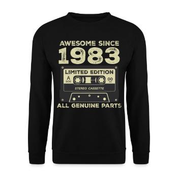 1983 Anniversaire Né En 1983 Vintage Rétro - Sweat-shirt Unisexe - noir - Devant - Alina (178cm) & Michal (187cm)