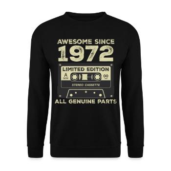 1972 Geburtstag geboren im Jahr 1972 Vintage Retro - Unisex Pullover - Schwarz - Vorne - Alina (178cm) & Michal (187cm)