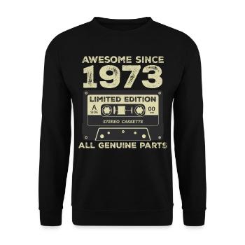 1973 Geburtstag geboren im Jahr 1973 Vintage Retro - Unisex Pullover - Schwarz - Vorne - Alina (178cm) & Michal (187cm)