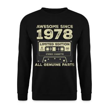 1978 Anniversaire Né En 1978 Vintage Rétro - Sweat-shirt Unisexe - noir - Devant - Alina (178cm) & Michal (187cm)
