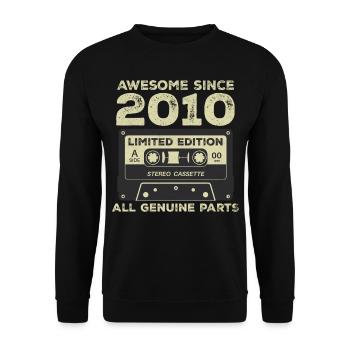 2010 Geburtstag geboren im Jahr 2010 Vintage Retro - Unisex Pullover - Schwarz - Vorne - Alina (178cm) & Michal (187cm)