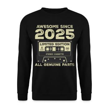 2025 Geburtstag geboren im Jahr 2025 Vintage Retro - Unisex Pullover - Schwarz - Vorne - Alina (178cm) & Michal (187cm)