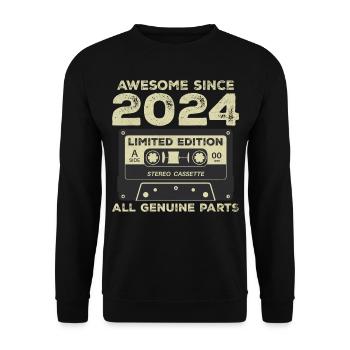 2024 Geburtstag geboren im Jahr 2024 Vintage Retro - Unisex Pullover - Schwarz - Vorne - Alina (178cm) & Michal (187cm)