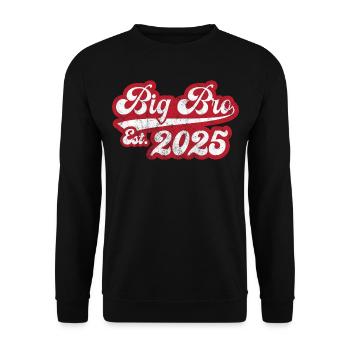 Big Bro Est 2025 - Unisex Sweatshirt - black - Front - Alina (178cm) & Michal (187cm)