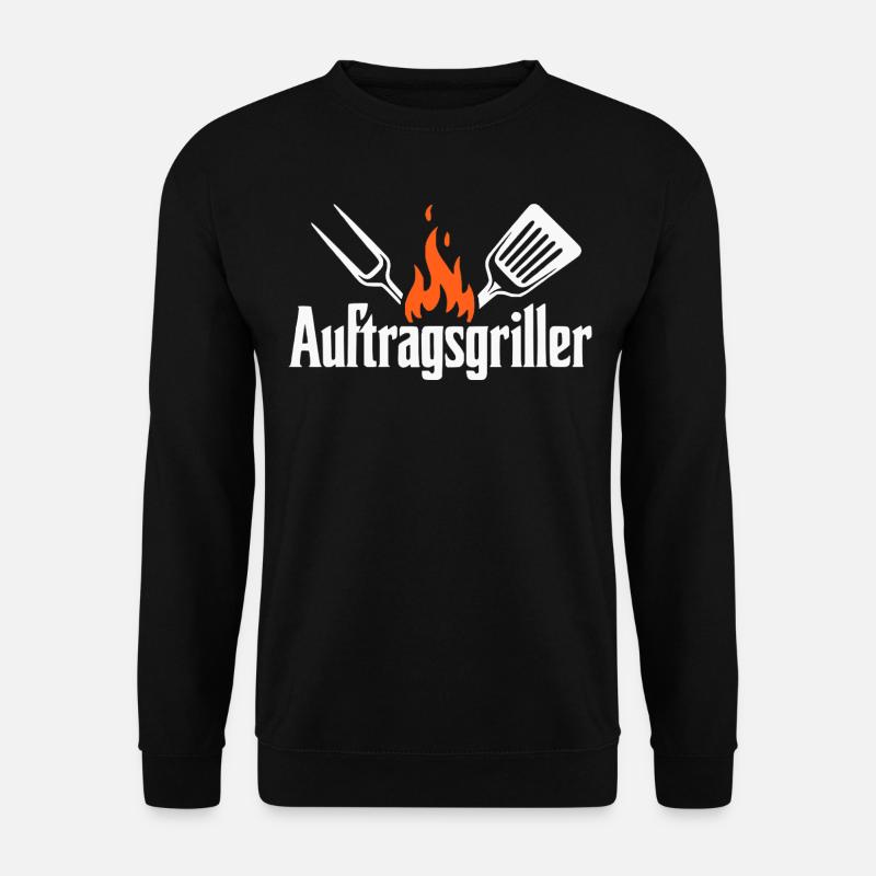 AUFTRAGSGRILLER Grill BBQ Shirt Grillshirt Männer - Unisex Pullover - Schwarz