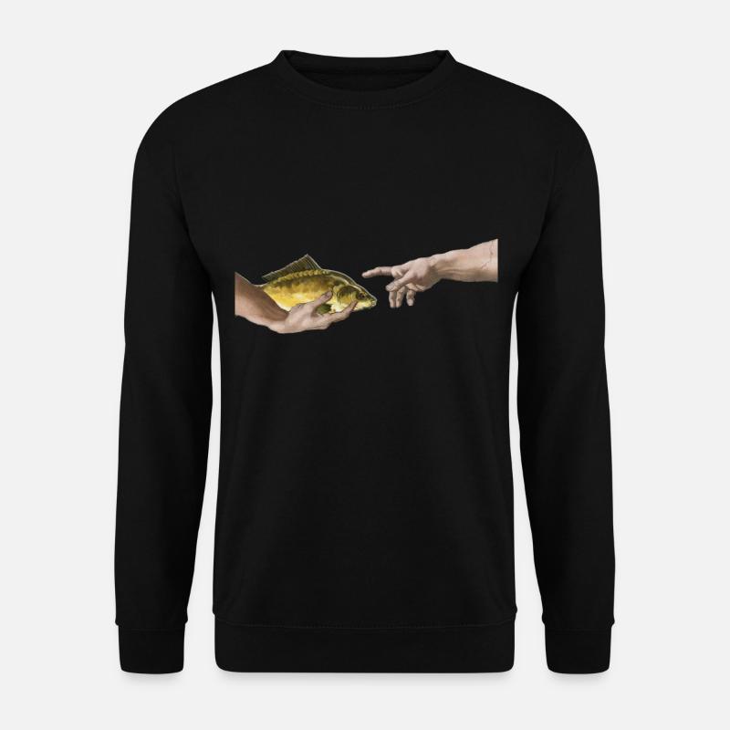 Fresko Michelangelo Karpfen Parodie - Unisex Pullover - Schwarz