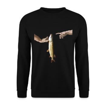 Gill grip pike Creation of Adam fresco - Unisex Sweatshirt - black - Front - Alina (178cm) & Michal (187cm)
