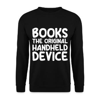 Books The Original Handheld Device - Unisex Sweatshirt - black - Front - Alina (178cm) & Michal (187cm)