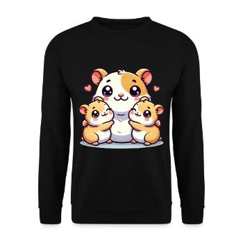 Parent hamster aimant avec deux enfants mignons - Sweat-shirt Unisexe - noir - Devant - Alina (178cm) & Michal (187cm)
