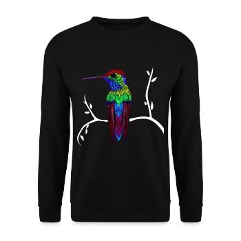 kohlibrie on a branch - Unisex Sweatshirt - black - Front - Alina (178cm) & Michal (187cm)