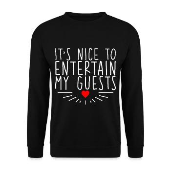 C’est agréable de divertir mes invités - Sweat-shirt Unisexe - noir - Devant - Alina (178cm) & Michal (187cm)