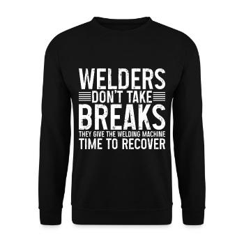 Les soudeurs ne prennent pas de pauses 3 - Sweat-shirt Unisexe - noir - Devant - Alina (178cm) & Michal (187cm)