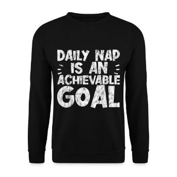 Daily nap is an achievable goal 3 - Unisex Sweatshirt - black - Front - Alina (178cm) & Michal (187cm)