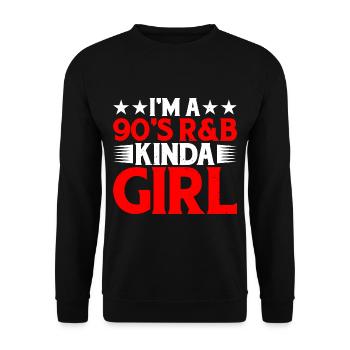 I'm A 90's R'B Kinda Girl 21 - Unisex Pullover - Schwarz - Vorne - Alina (178cm) & Michal (187cm)