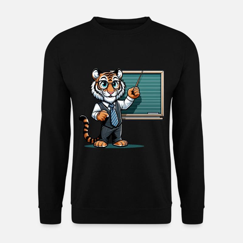 Professeur de tigre mignon - Sweat-shirt Unisexe - noir