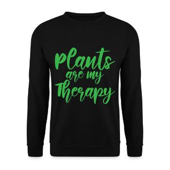 Plants Are My Therapy - Unisex Sweatshirt - black - Front - Alina (178cm) & Michal (187cm)