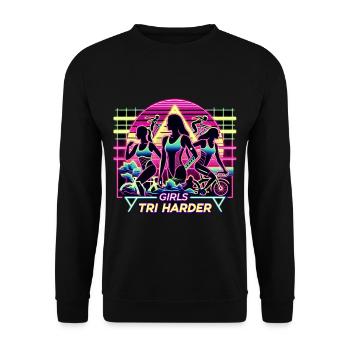 Girls Tri Harder 11 - Unisex Pullover - Schwarz - Vorne - Alina (178cm) & Michal (187cm)