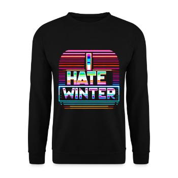 I Hate Winter 9 - Unisex Pullover - Schwarz - Vorne - Alina (178cm) & Michal (187cm)